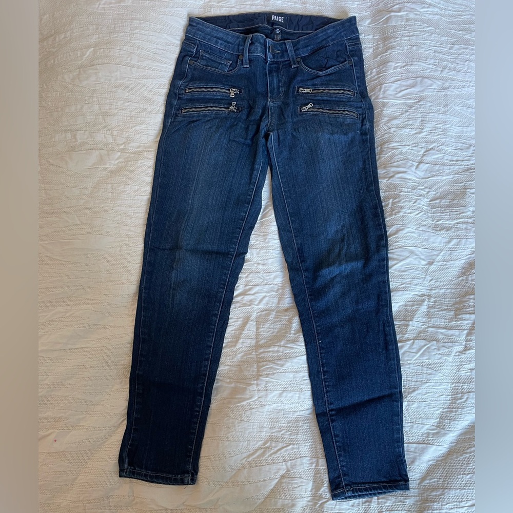 Paige skinny jeans with zipper details